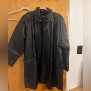 Women’s Black Leather Coat- Genuine leather